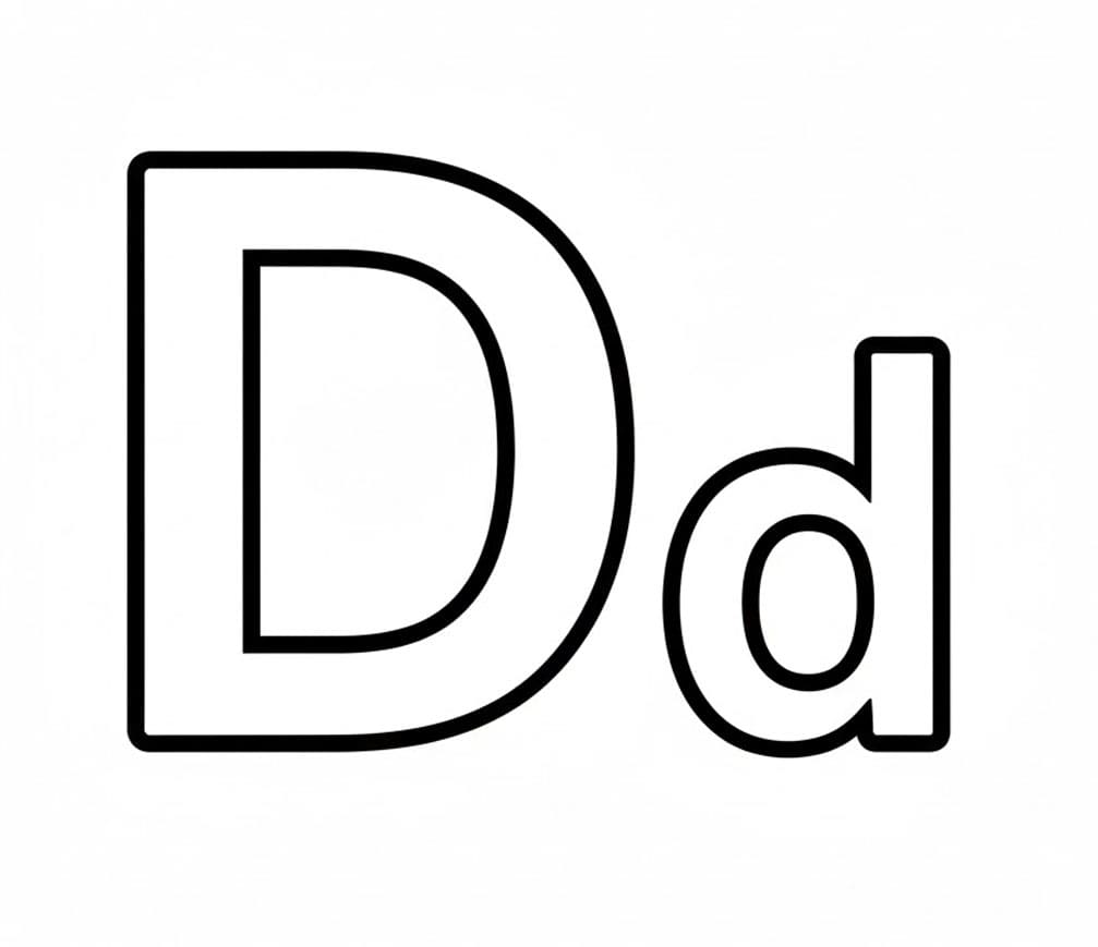 Kontur Bogstav D Tegninger til Farvelægning