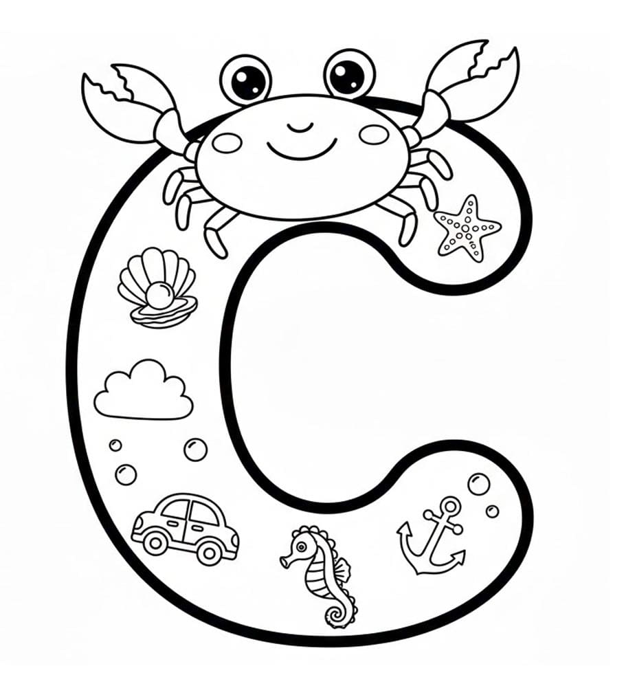 Legende Bogstav C Tegninger til Farvelægning