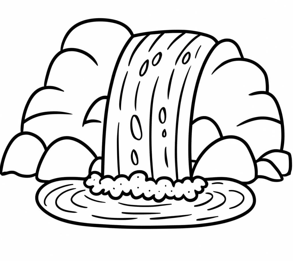 Lille Vandfald Tegninger til Farvelægning