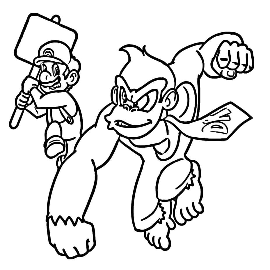 Mario vs Donkey Kong Tegninger til Farvelægning