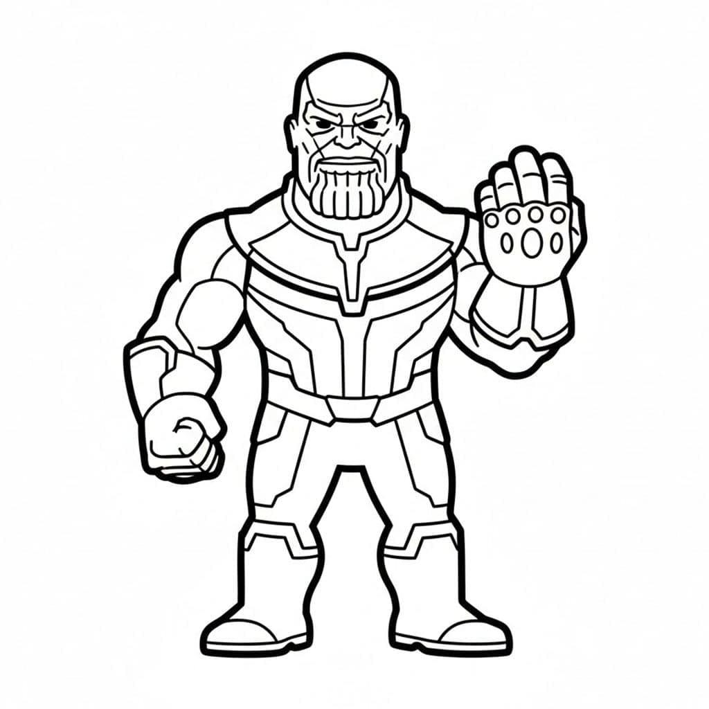 Minimalistisk Thanos Tegninger til Farvelægning