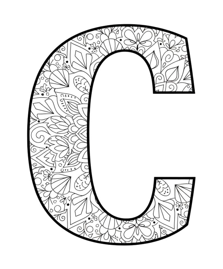 Mønstret Bogstav C Tegninger til Farvelægning