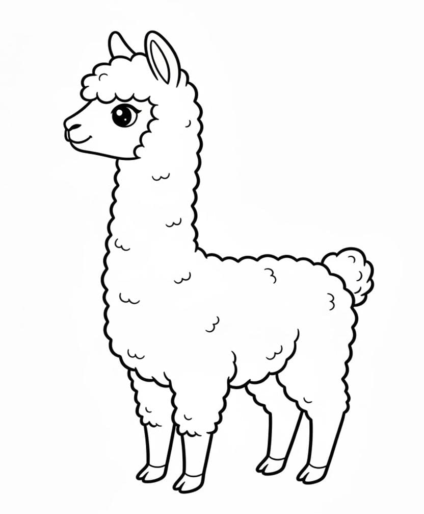 Nysgerrig Alpaka Tegninger til Farvelægning