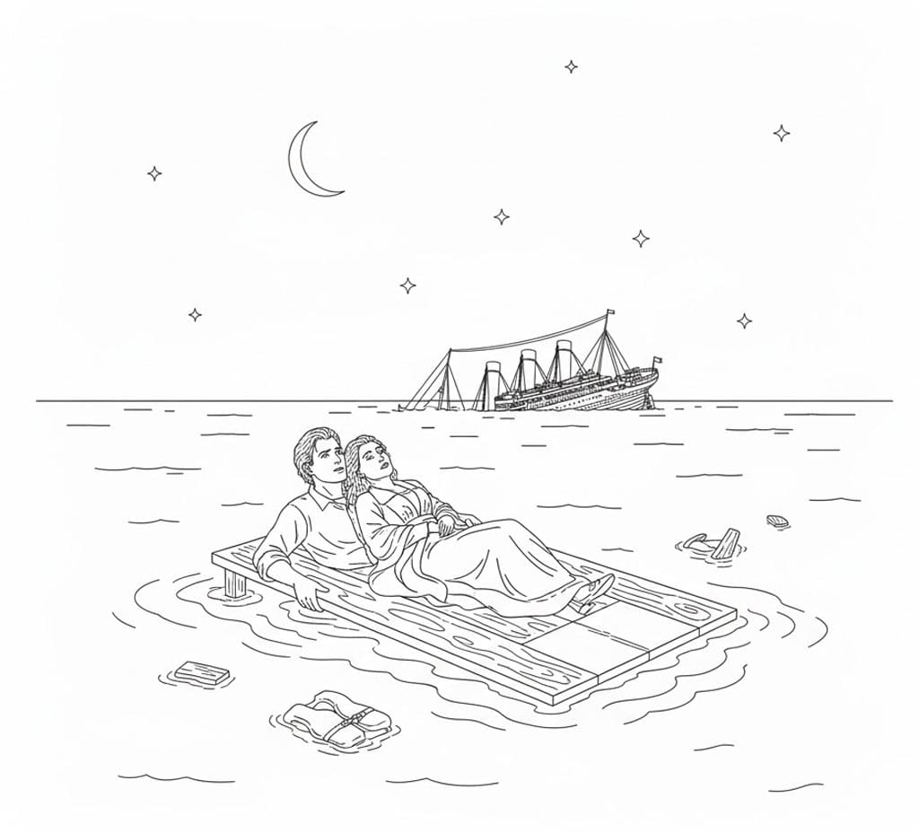 Overlevende i havet Tegninger til Farvelægning