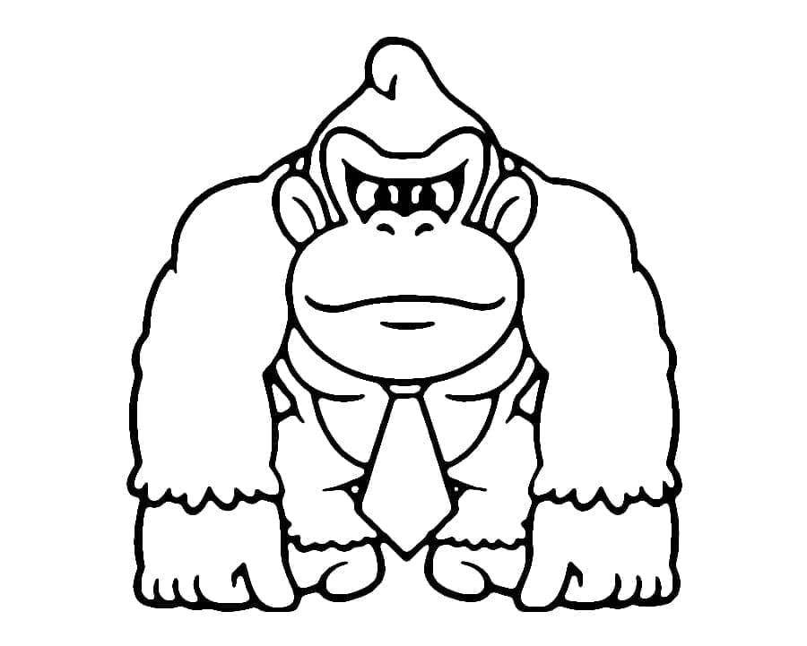 Simpel Donkey Kong Tegninger til Farvelægning