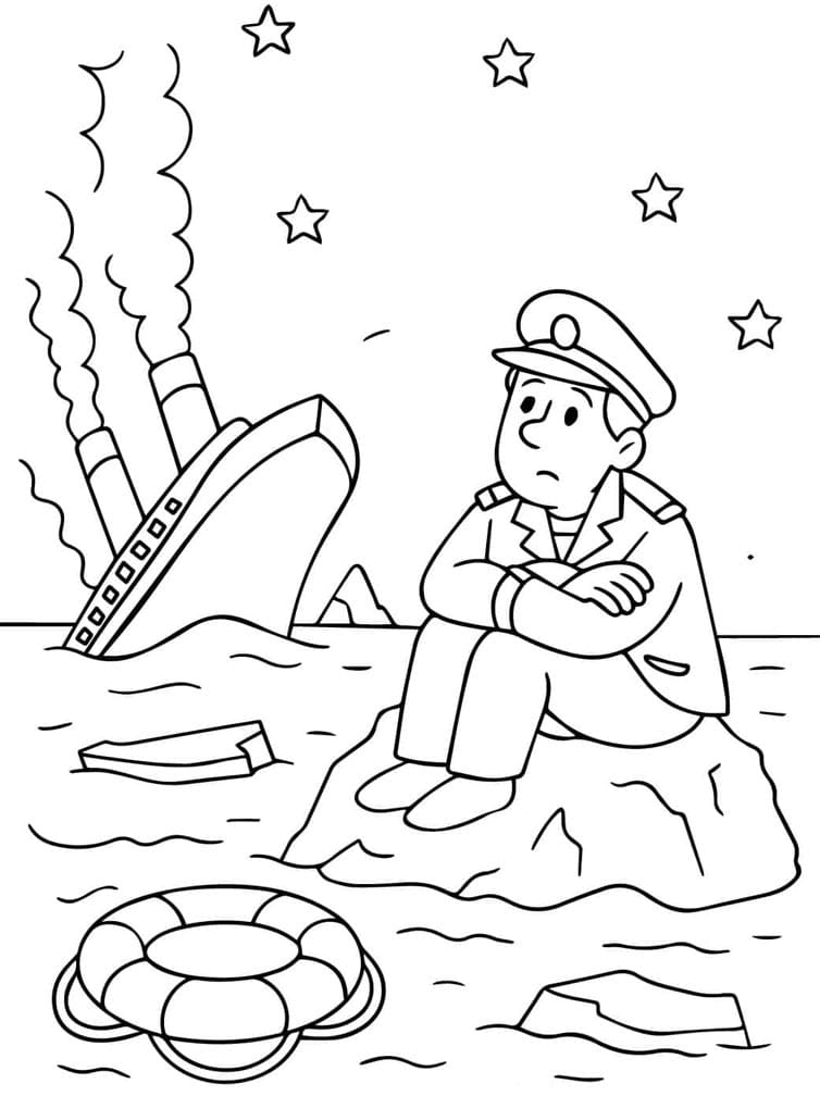 Simpel Titanic Tegninger til Farvelægning