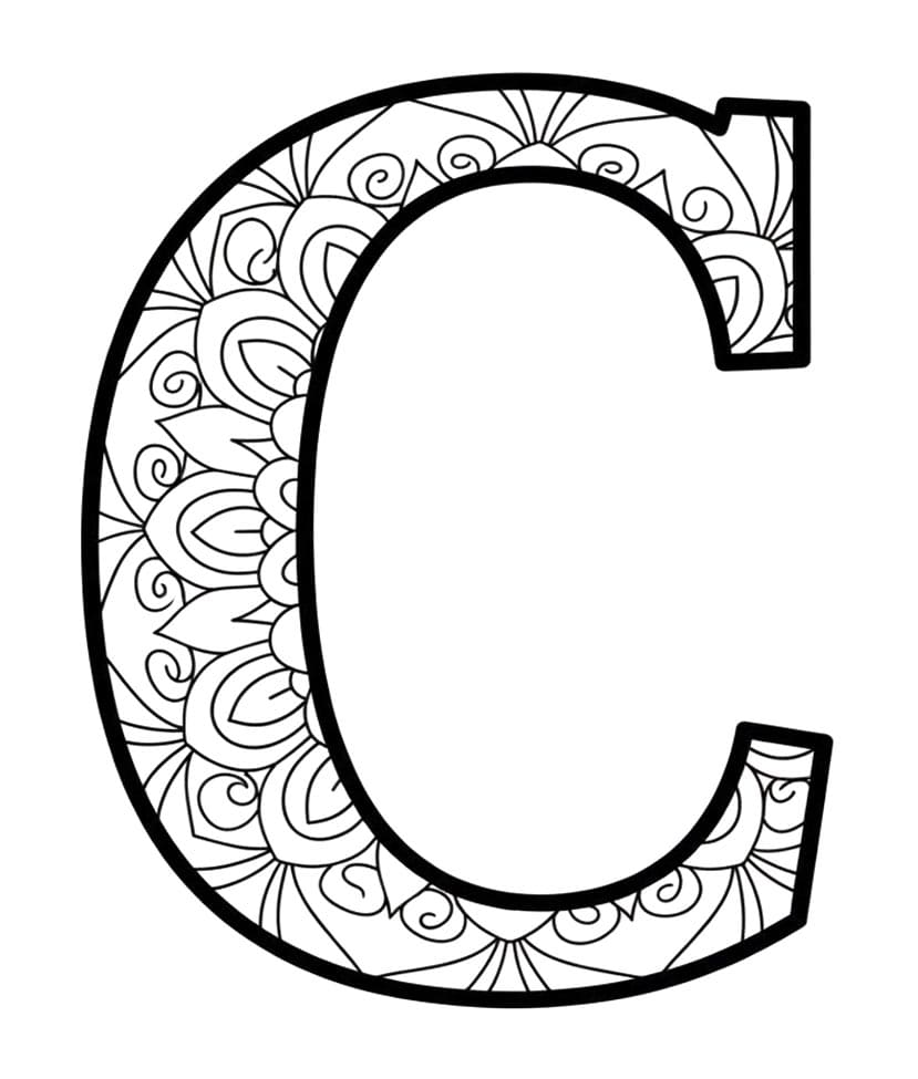 Smukt Bogstav C Tegninger til Farvelægning