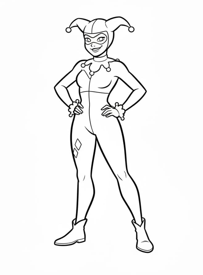 Stående Harley Quinn Tegninger til Farvelægning