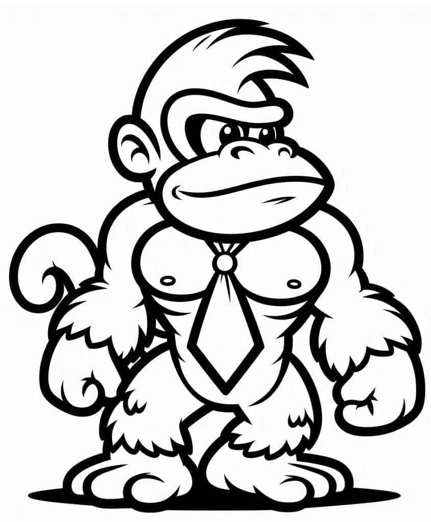 Stærk Donkey Kong Tegninger til Farvelægning