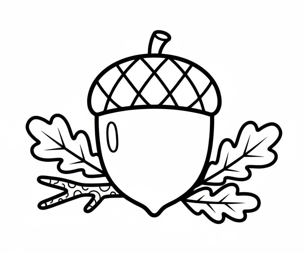 Stort Agern Tegninger til Farvelægning