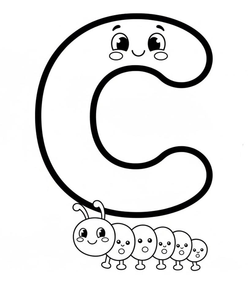 Tegneserie Bogstav C Tegninger til Farvelægning