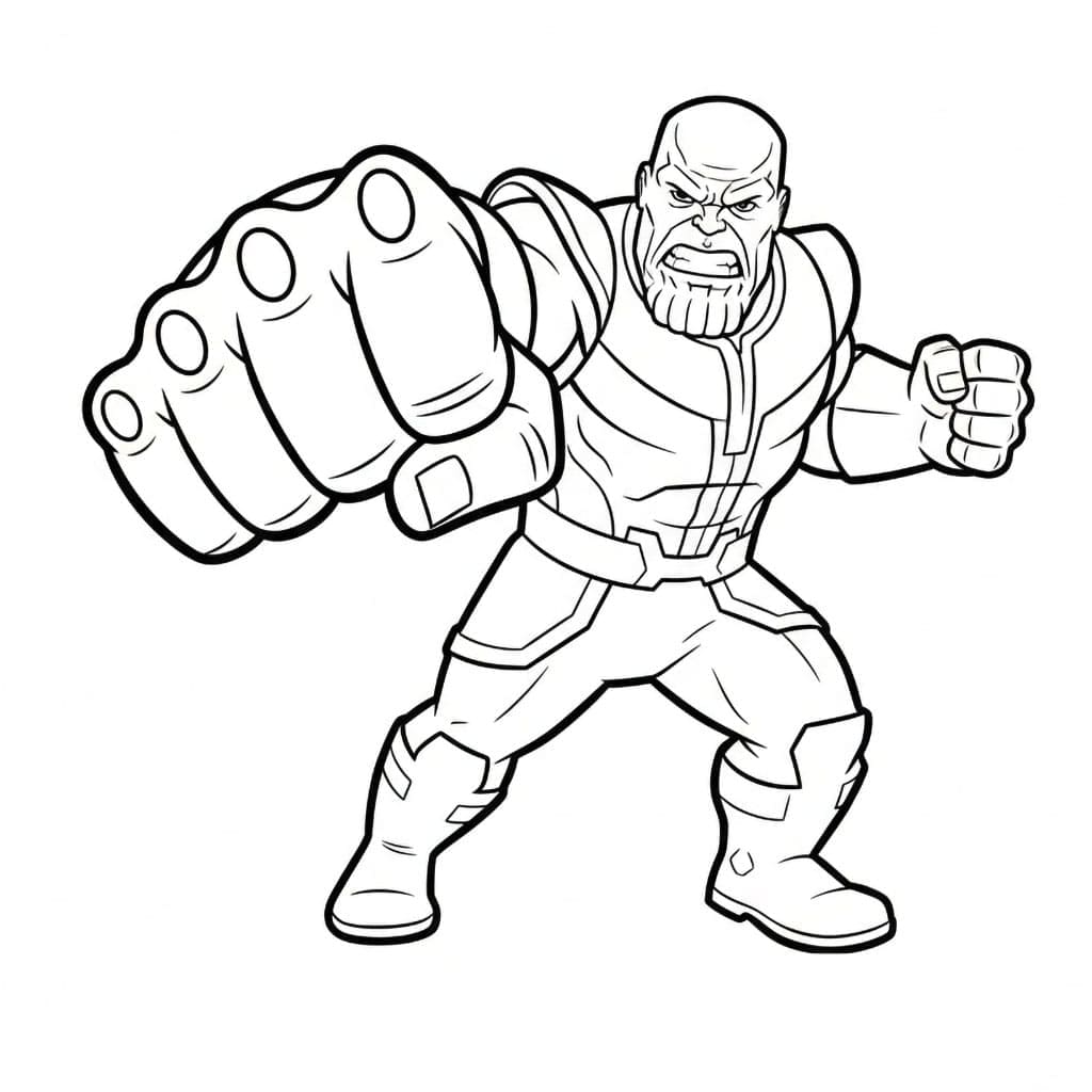 Thanos' kampholdning gratis Tegninger til Farvelægning