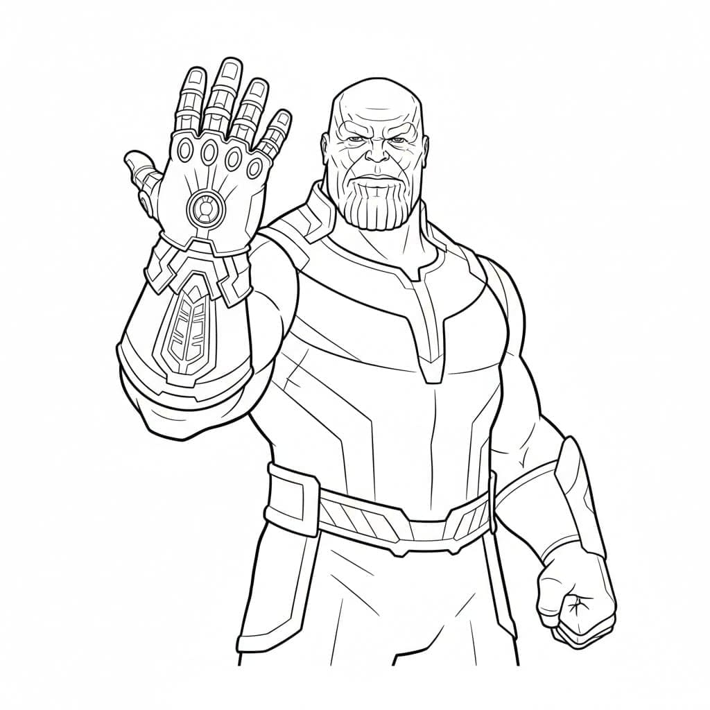 Thanos rækker hånden op Tegninger til Farvelægning