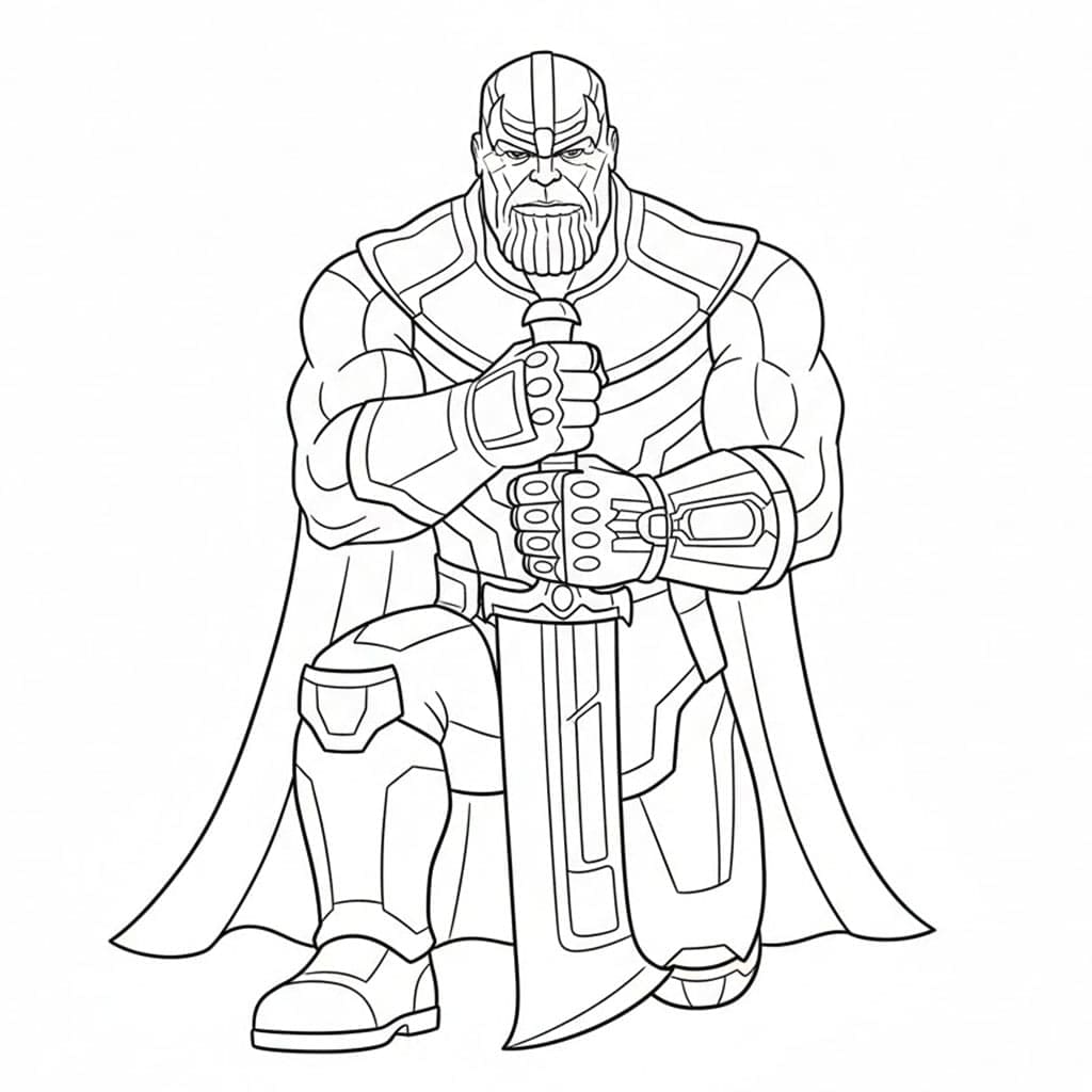 Thanos' sidste kampstilling Tegninger til Farvelægning