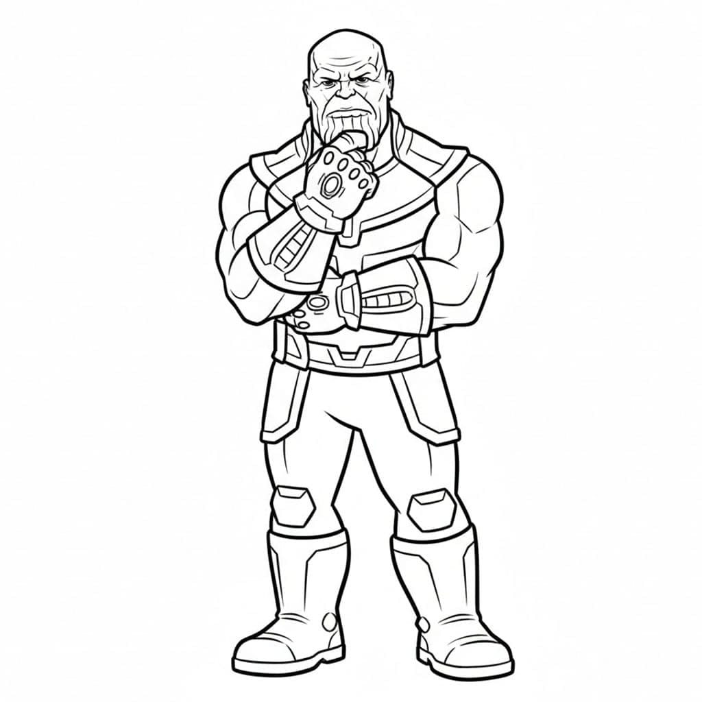 Thanos tænker Tegninger til Farvelægning