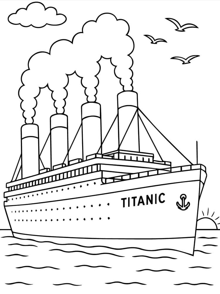 Titanic-skibsark Tegninger til Farvelægning