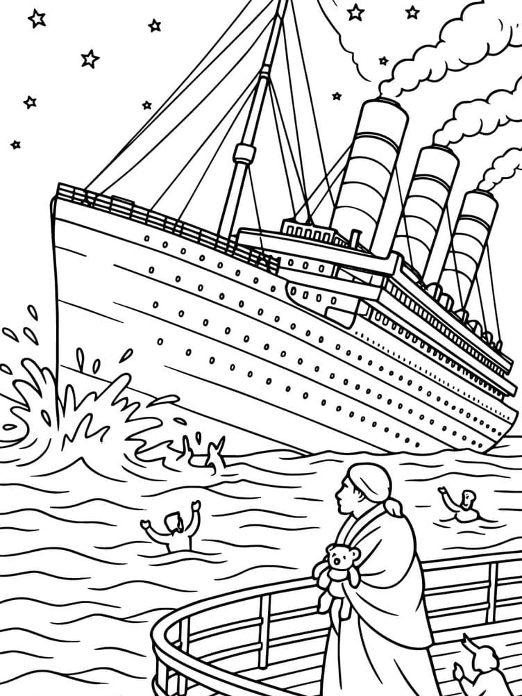 Titanic-skibsbillede Tegninger til Farvelægning