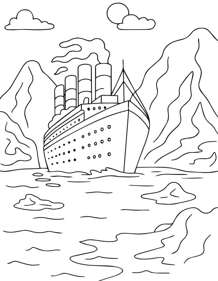 Titanic-skibstegning Tegninger til Farvelægning