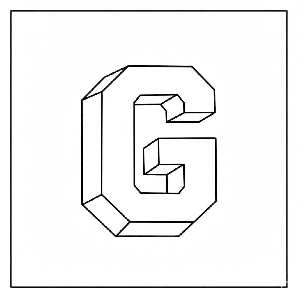 3D-bogstavet G Tegninger til Farvelægning