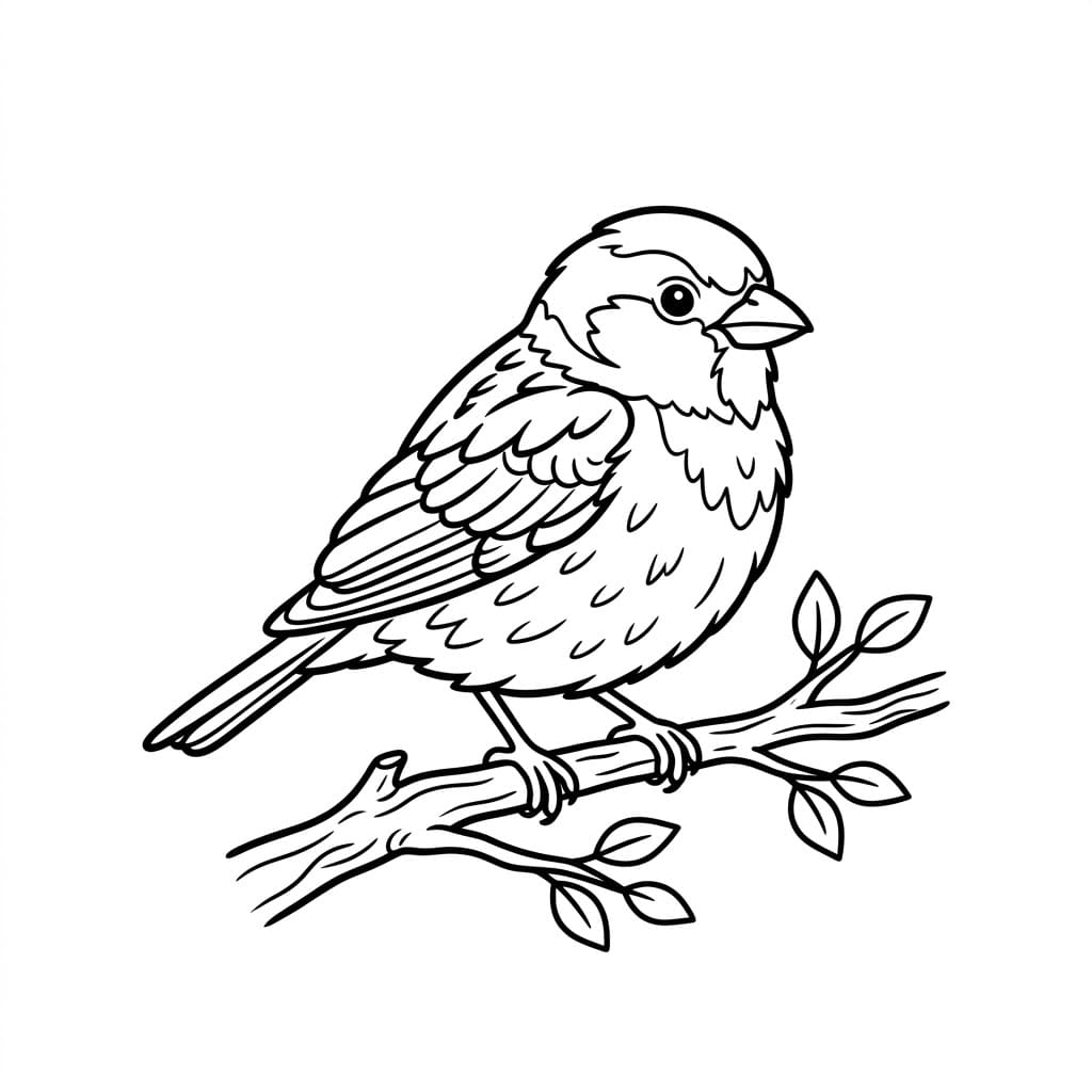 Blid Rødhals Tegninger til Farvelægning