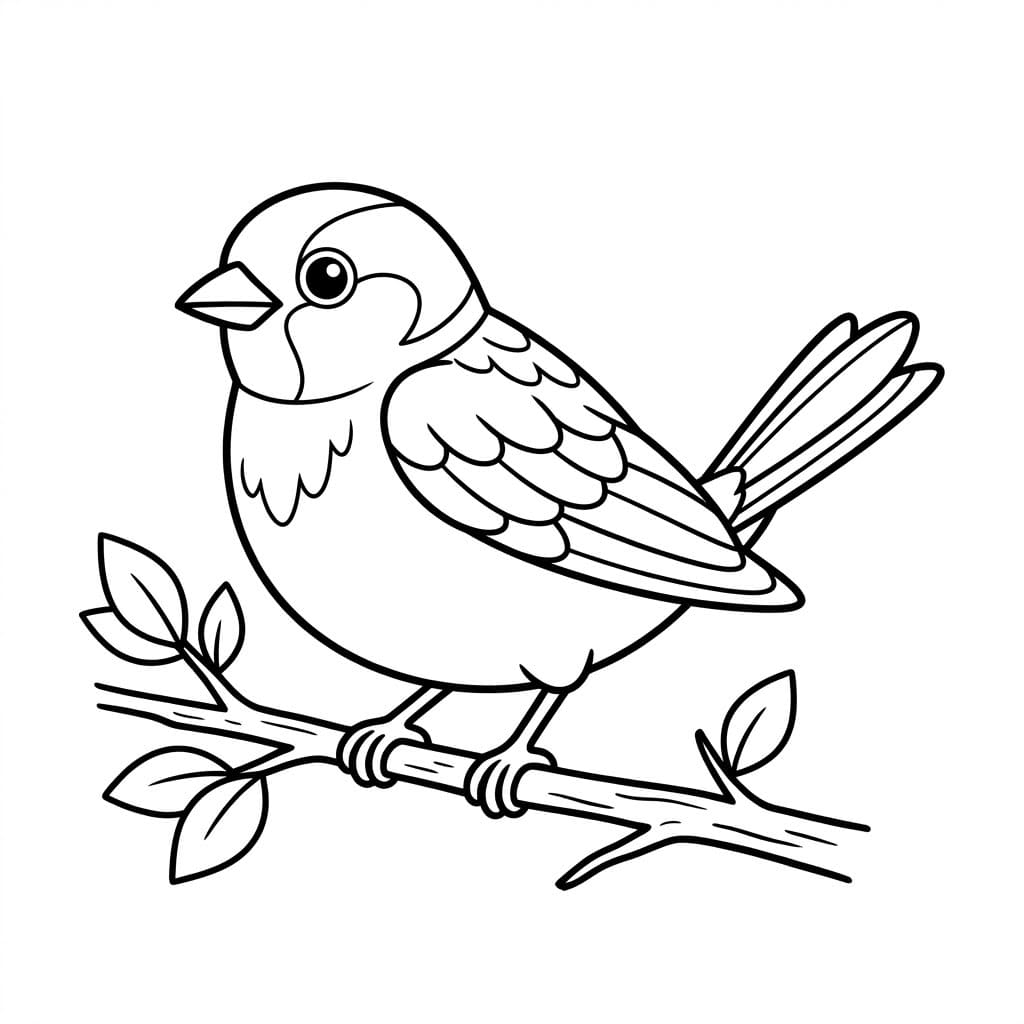 Glad Rødhals Tegninger til Farvelægning