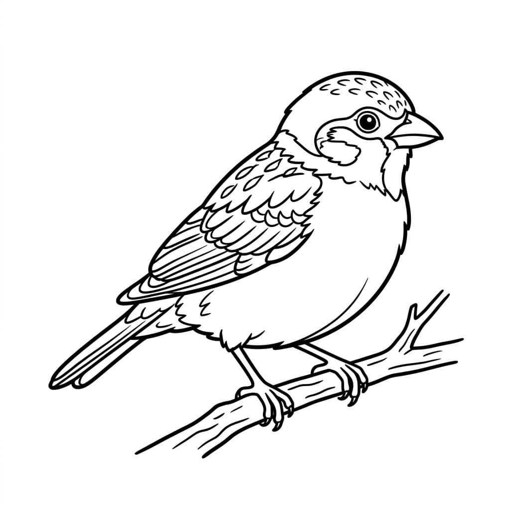 Naturlig Rødhals Tegninger til Farvelægning