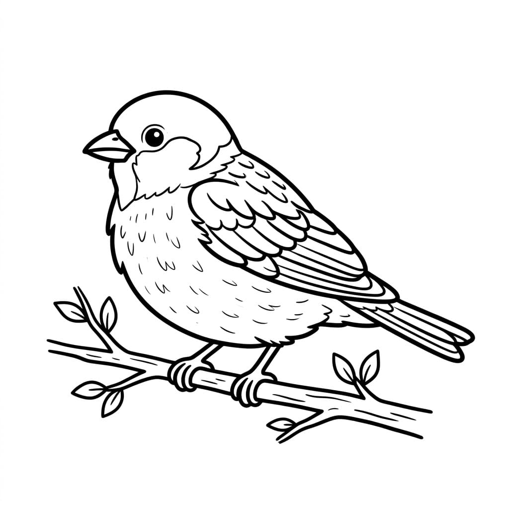 Rødhals Lille Tegninger til Farvelægning