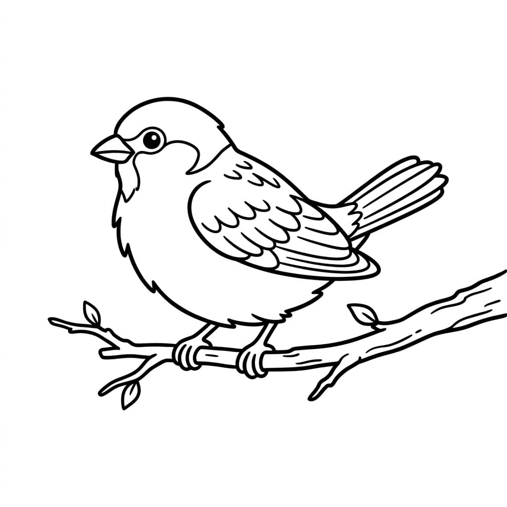 Rolig Rødhals Tegninger til Farvelægning