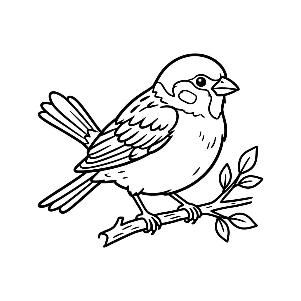 Søde Rødhals Tegninger til Farvelægning