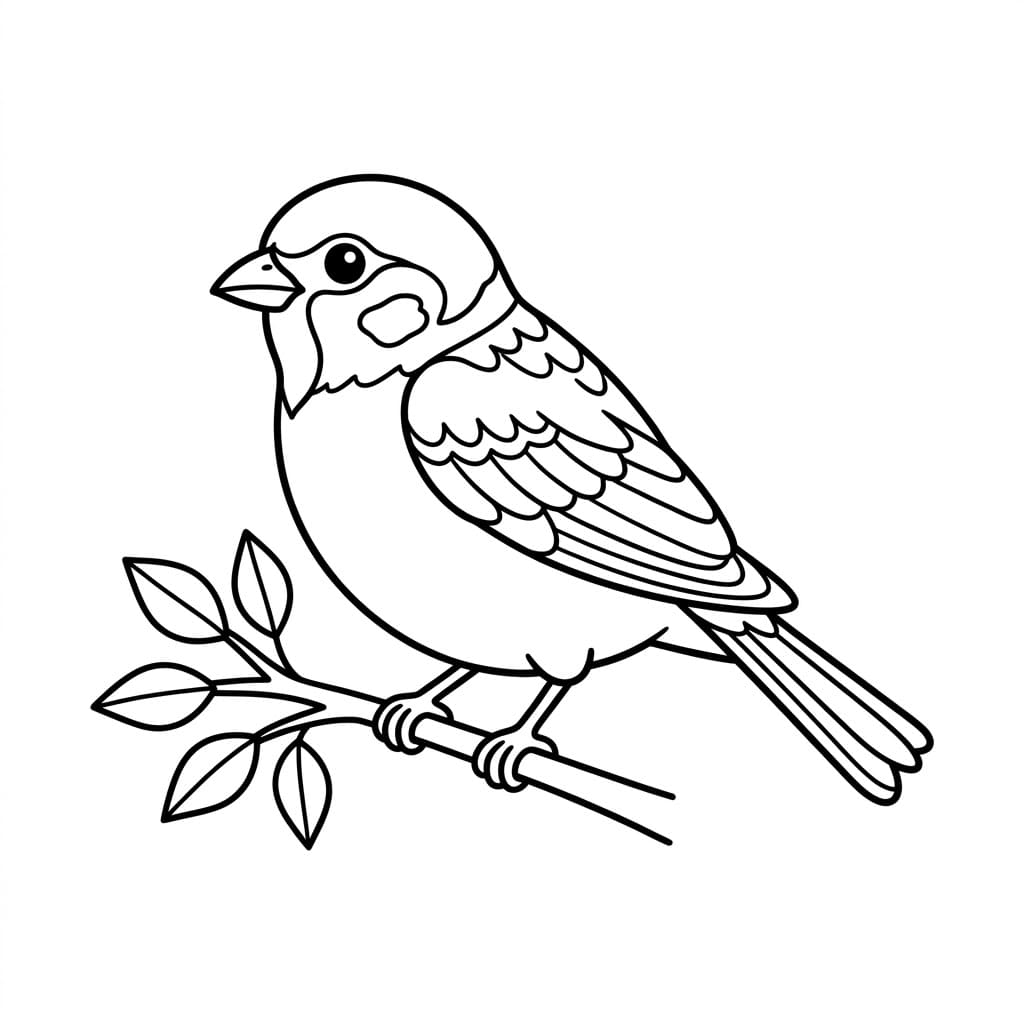 Ung Rødhals Tegninger til Farvelægning