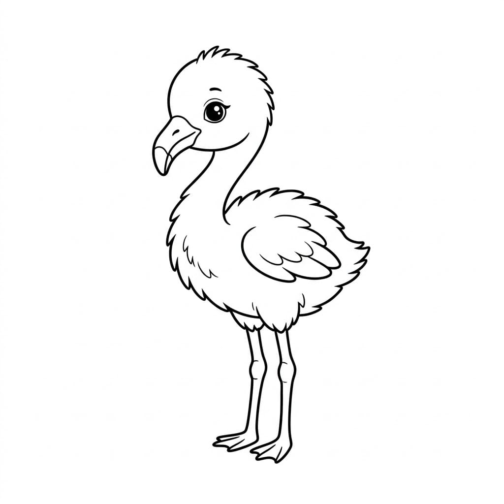 Barn flamingo Tegninger til Farvelægning