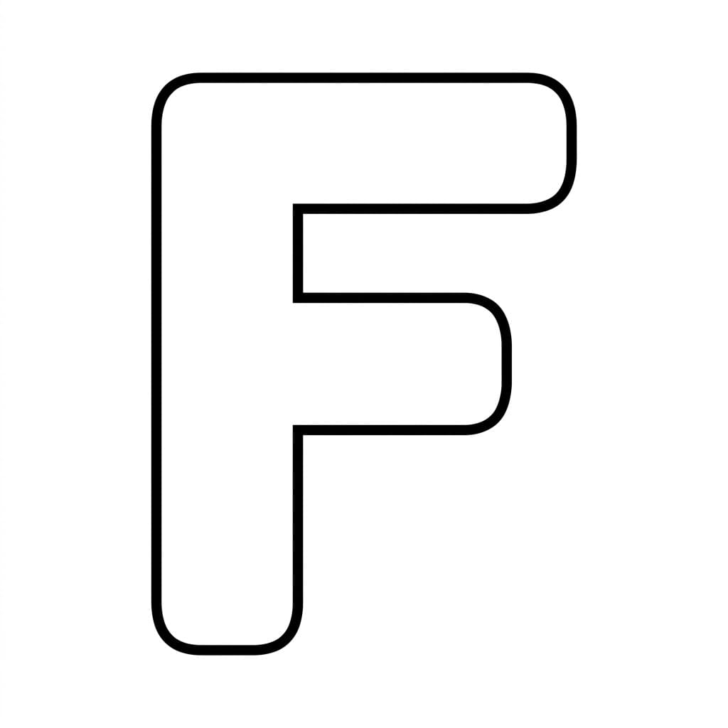 Blød Bogstav F Tegninger til Farvelægning