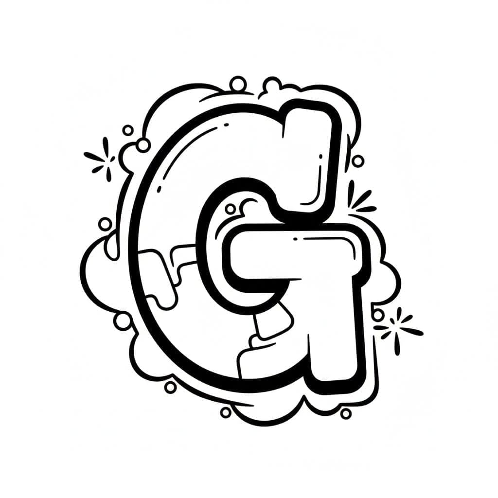 Blød graffiti bogstavet G Tegninger til Farvelægning