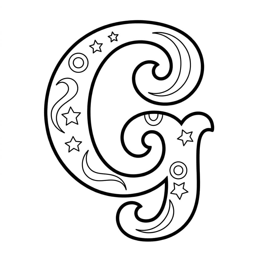 Blødt Bogstav G Tegninger til Farvelægning