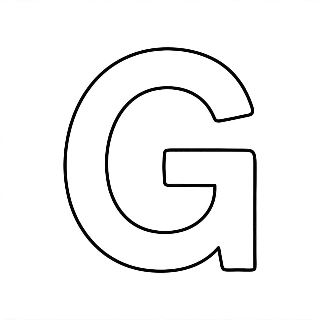 Blok Bogstav G Tegninger til Farvelægning