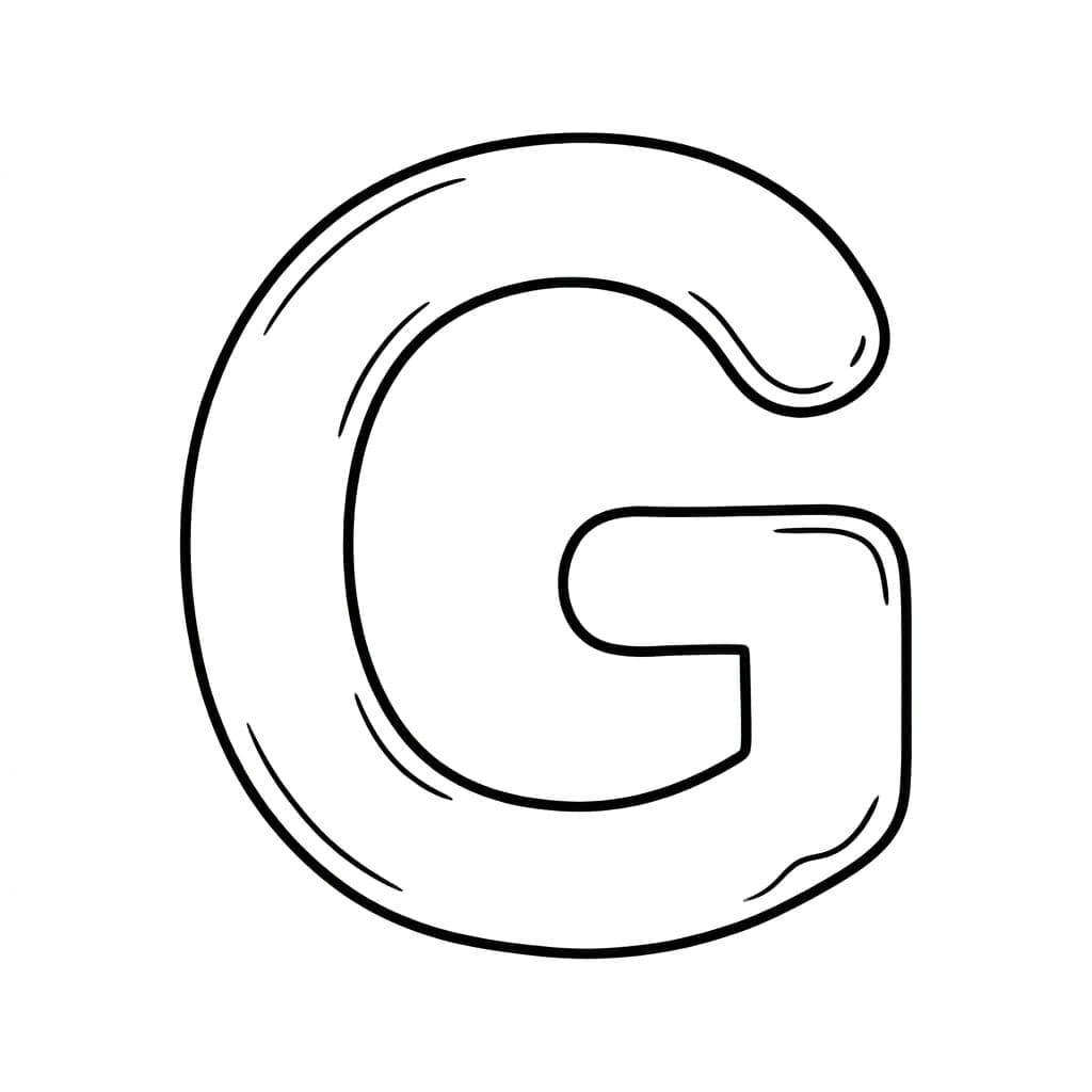 Boble Bogstav G Tegninger til Farvelægning
