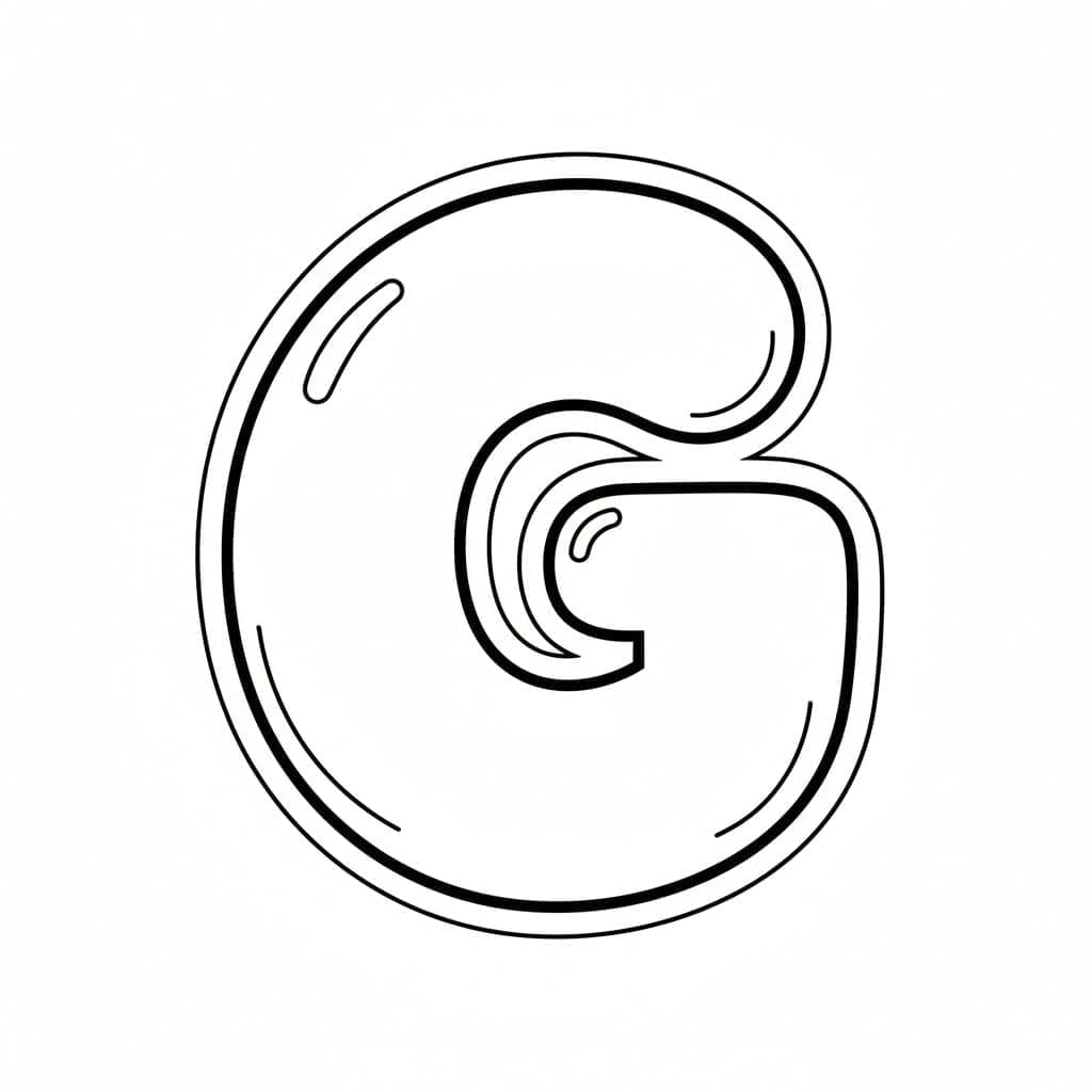 Boblebogstavet G Tegninger til Farvelægning