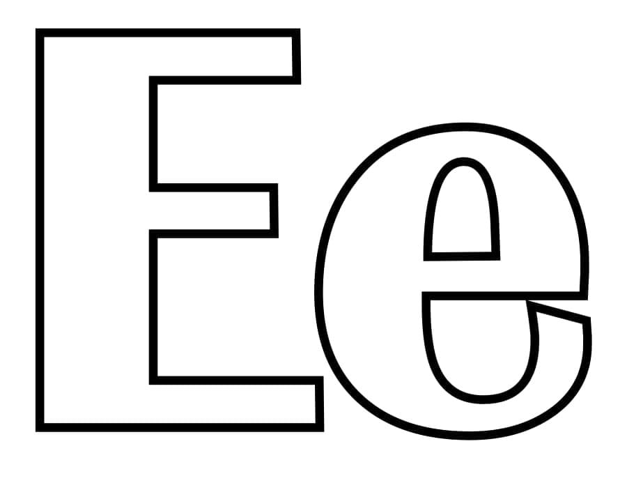 Bogstavet E til børn Tegninger til Farvelægning