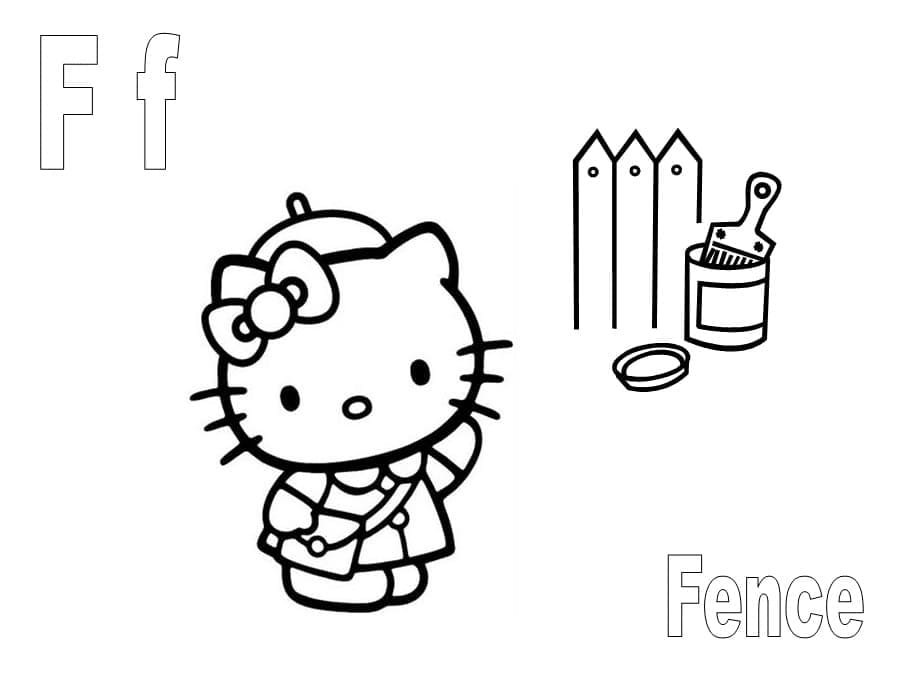 Bogstavet F for hegn Tegninger til Farvelægning