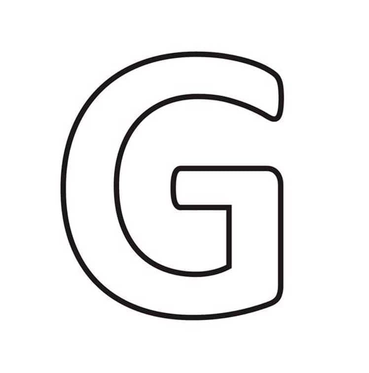 Bogstavet G gratis udskrivbar Tegninger til Farvelægning