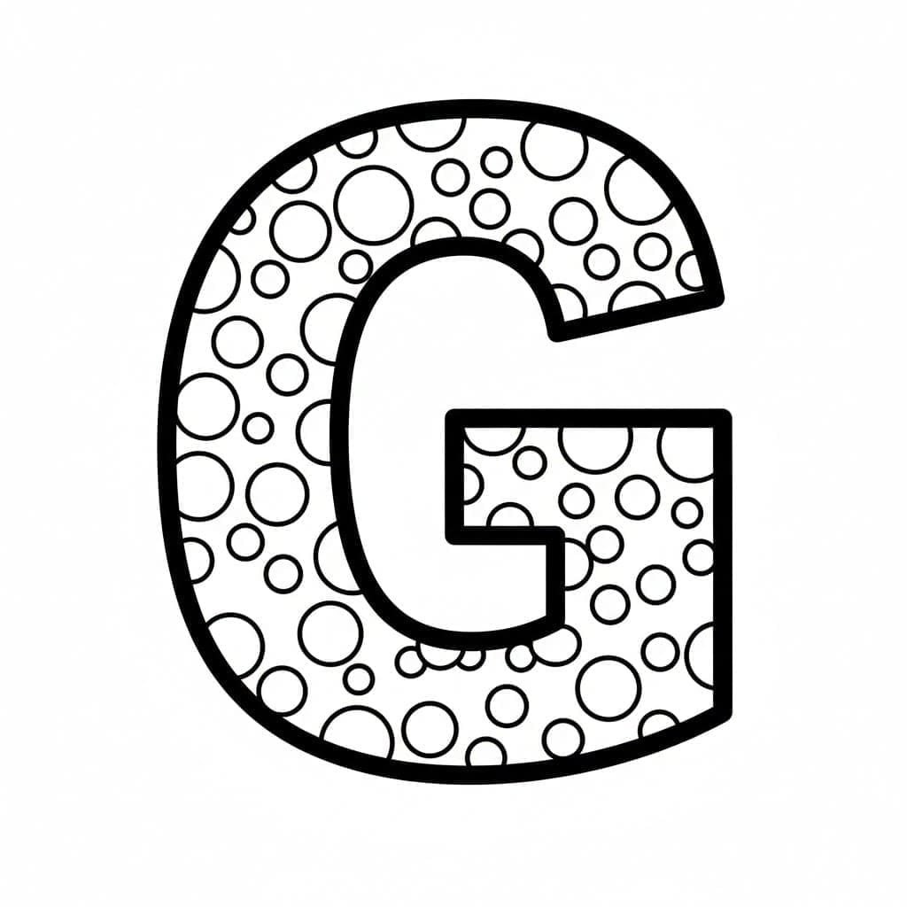 Bogstavet G polkaprikker Tegninger til Farvelægning