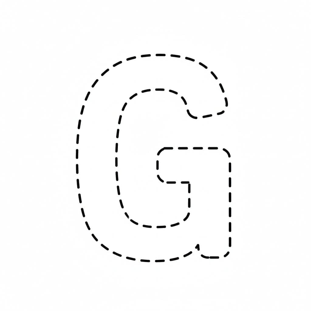 Bogstavet G stiplet linje Tegninger til Farvelægning