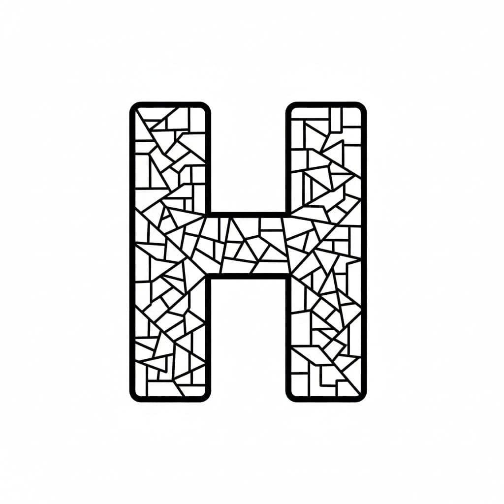 Bogstavet H opdeler arrayet Tegninger til Farvelægning