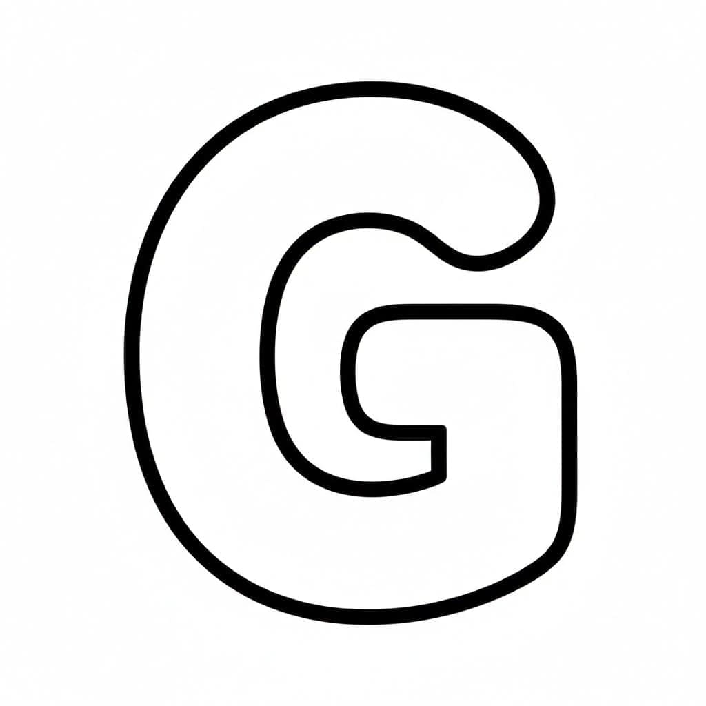 Chunky børnestil bogstavet G Tegninger til Farvelægning