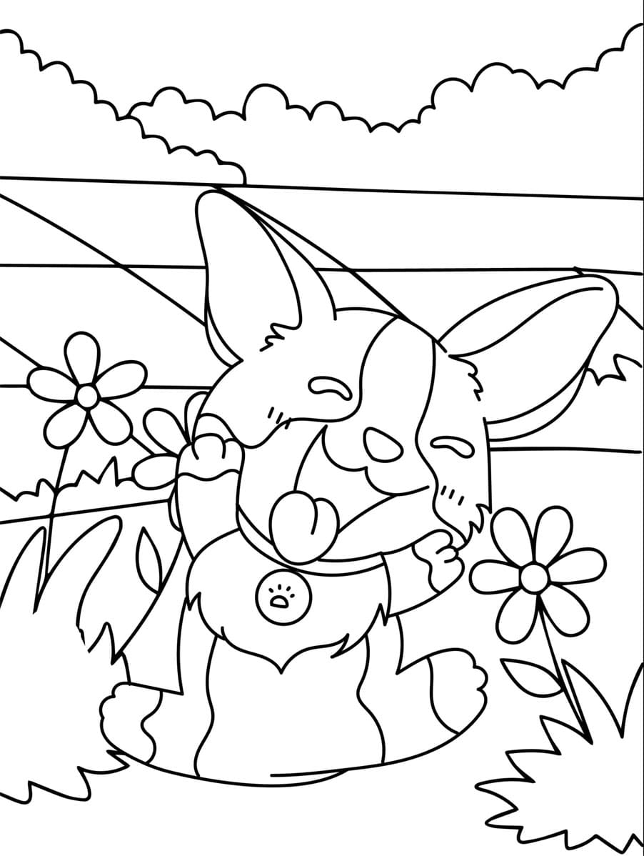 Corgi glad Tegninger til Farvelægning