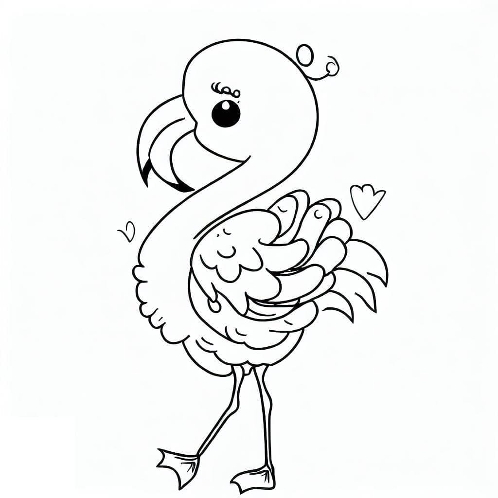 Dejlig flamingo Tegninger til Farvelægning