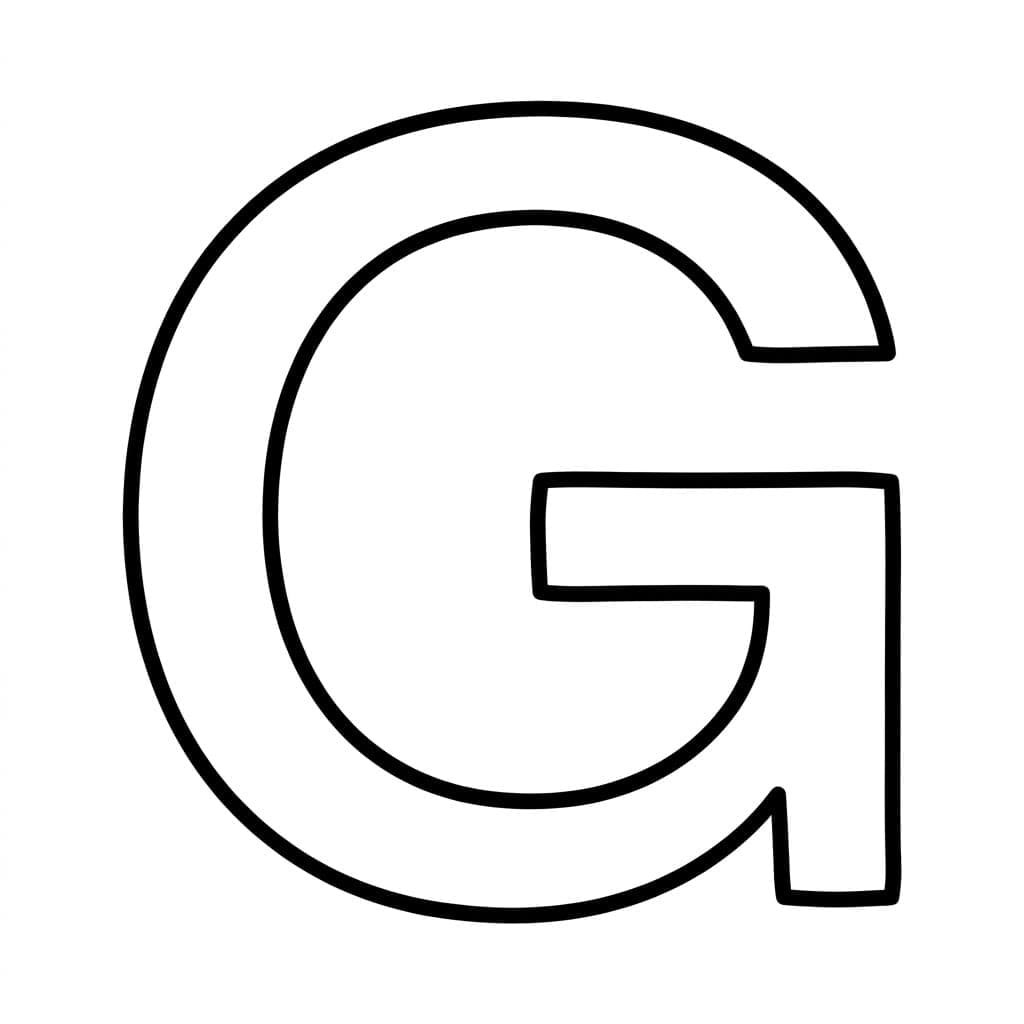 Dekoreret Bogstav G Tegninger til Farvelægning