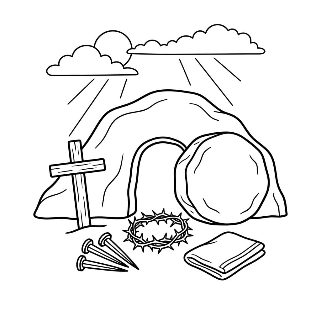 Den tomme grav Tegninger til Farvelægning