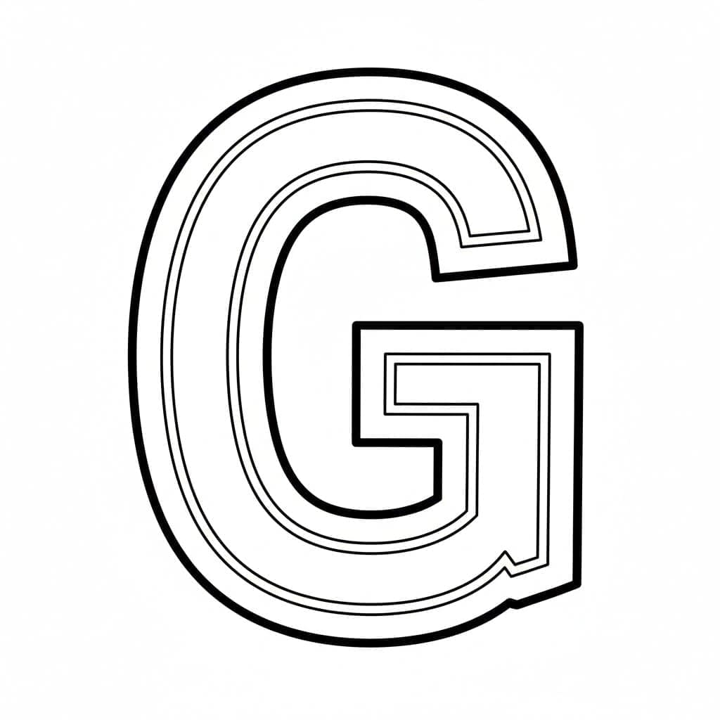 Dobbelt linjebogstav G Tegninger til Farvelægning