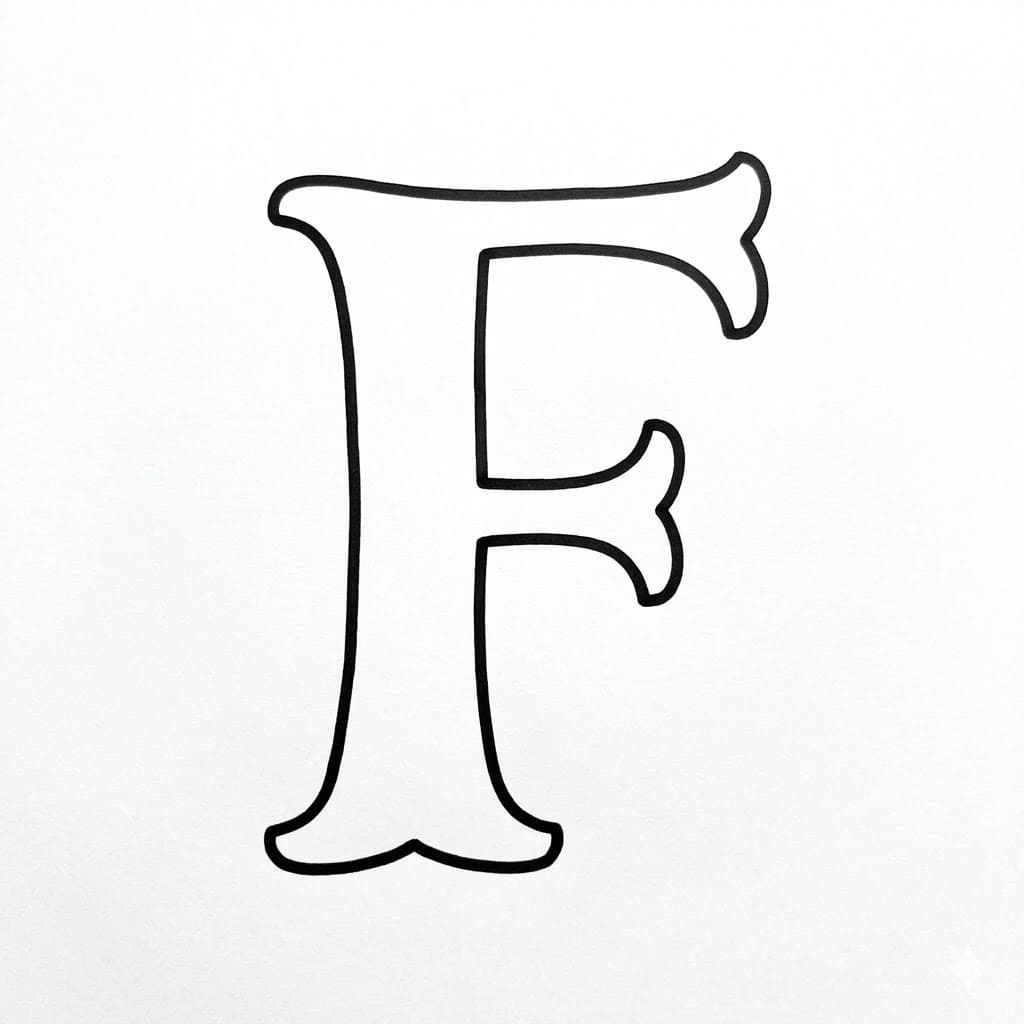 Elegant Bogstav F Tegninger til Farvelægning